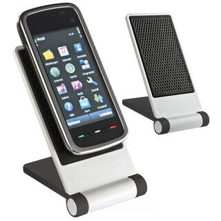 Plastic mobile phone holder with an adhesive surface